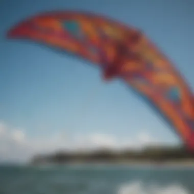 An intricate design of a Liquid Force kite showcasing its vibrant colors and unique shape