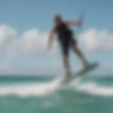 Kiteboarders navigating the waters of Nassau