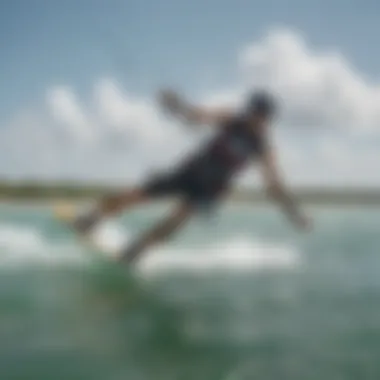 Kiteboarding scene in Jupiter waters