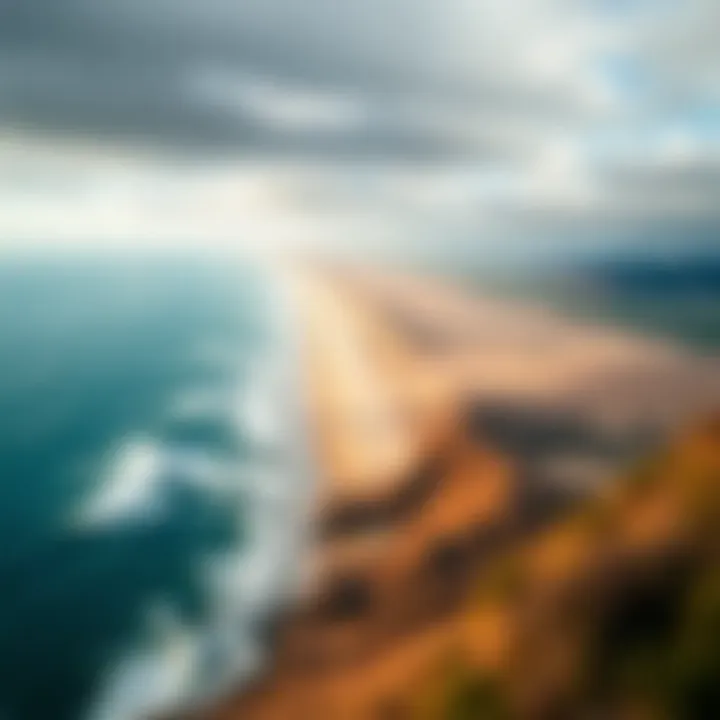 Panoramic view of Jalama Beach highlighting the vast coastline and kiteboarding spots