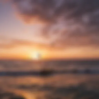 A serene sunset at Lake Erie, highlighting the optimal time for kiteboarding.