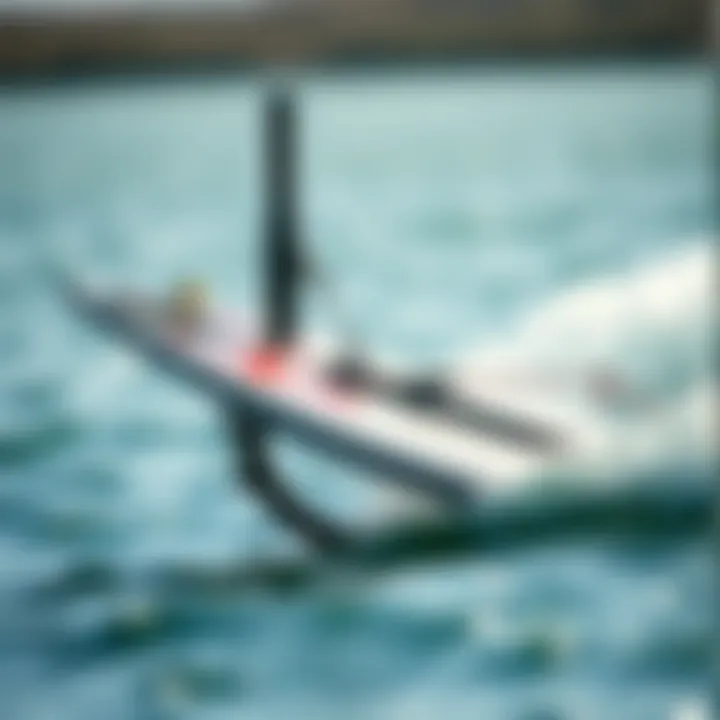 Detailed view of the Slingshot hydrofoil's design and construction