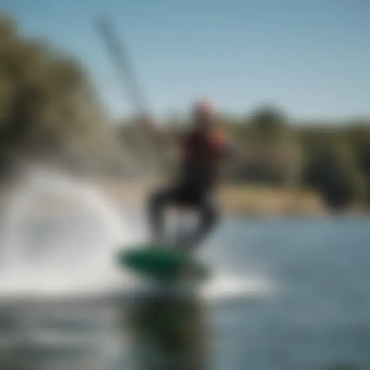 A dynamic action shot of the Slingshot Super Grom in use, illustrating its performance on water.