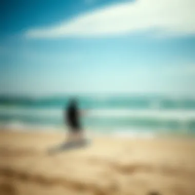 Beginner kiteboarder practicing with a slingshot trainer kite on the beach