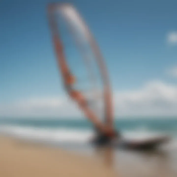 A calm beach with ideal wind conditions for kiteboarding