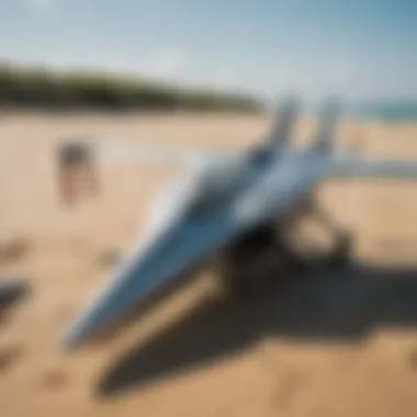 Close-up of crosswing equipment on the beach