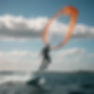 A skilled kiteboarder maneuvering a hydro foil kite, demonstrating advanced techniques.