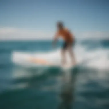 Hydrofoil surfboard gliding above water