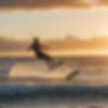 Kiteboarder enjoying ideal conditions during sunset