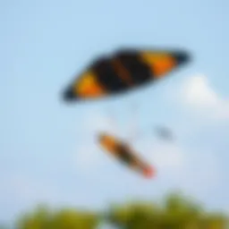 High-performance slingshot kite soaring in the sky