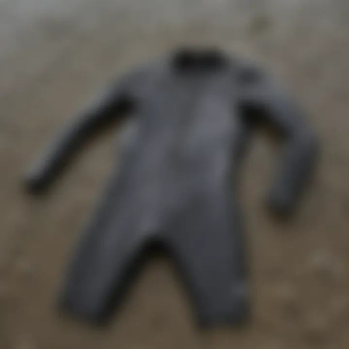 Close-up of wetsuit materials and thickness variations